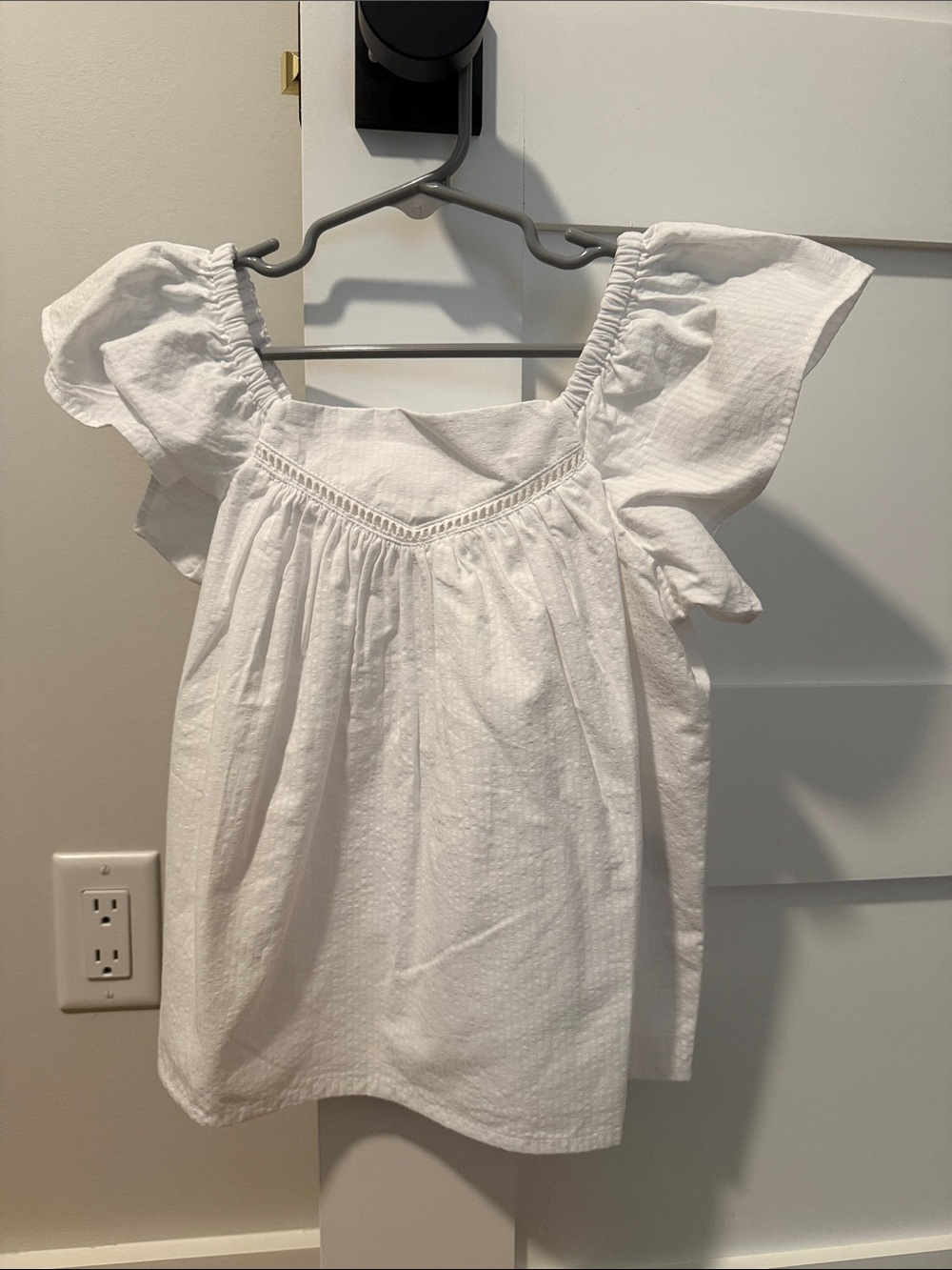 Janie and Jack White Eyelet Flutter Sleeve Top